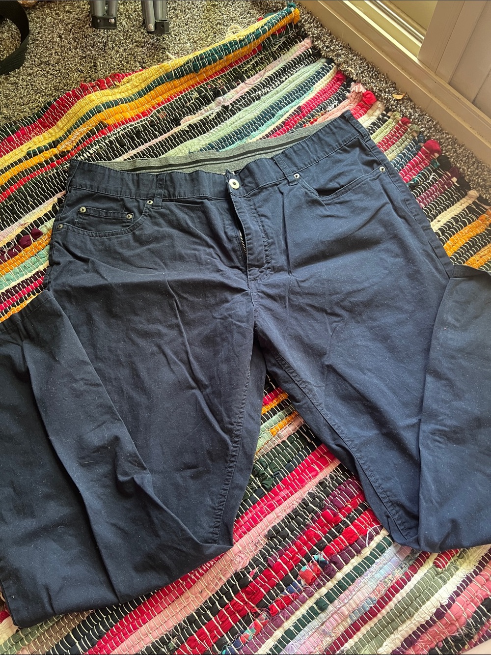 Mason Dark Navy Straight Fit 5-Pocket Pant - 38x30